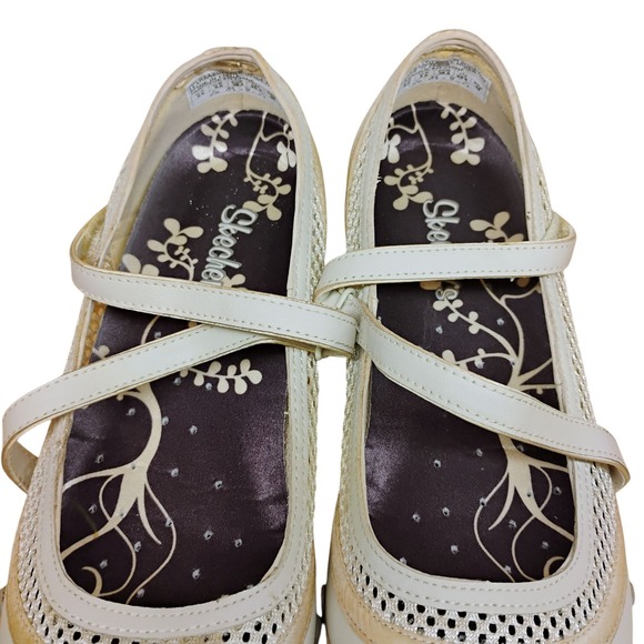 Skechers Shoes Women's Proposal Mary Jane Beige Leather Hook & Loop Size 8.5 - Picture 9 of 11